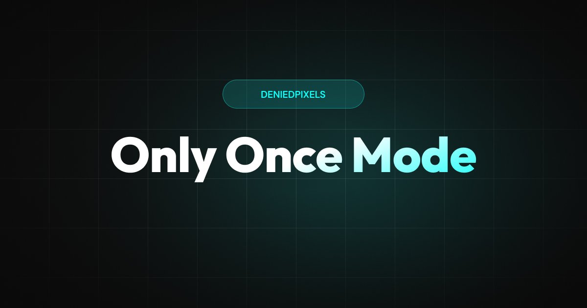 DeniedPixels Only Once Mode settings showing block style options and transition configuration