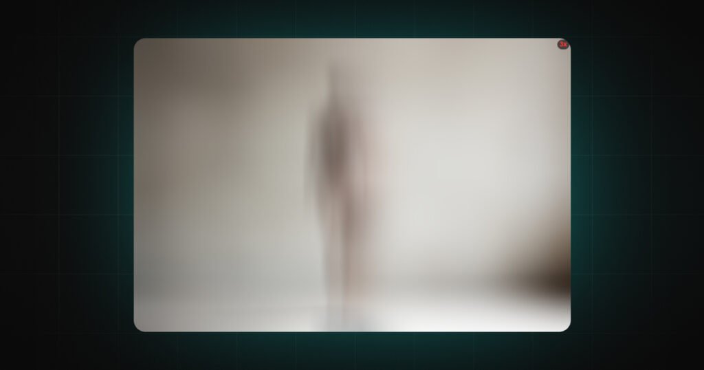 Heavy Blur stage in DeniedPixels Decay Mode showing strong blur with shapes only