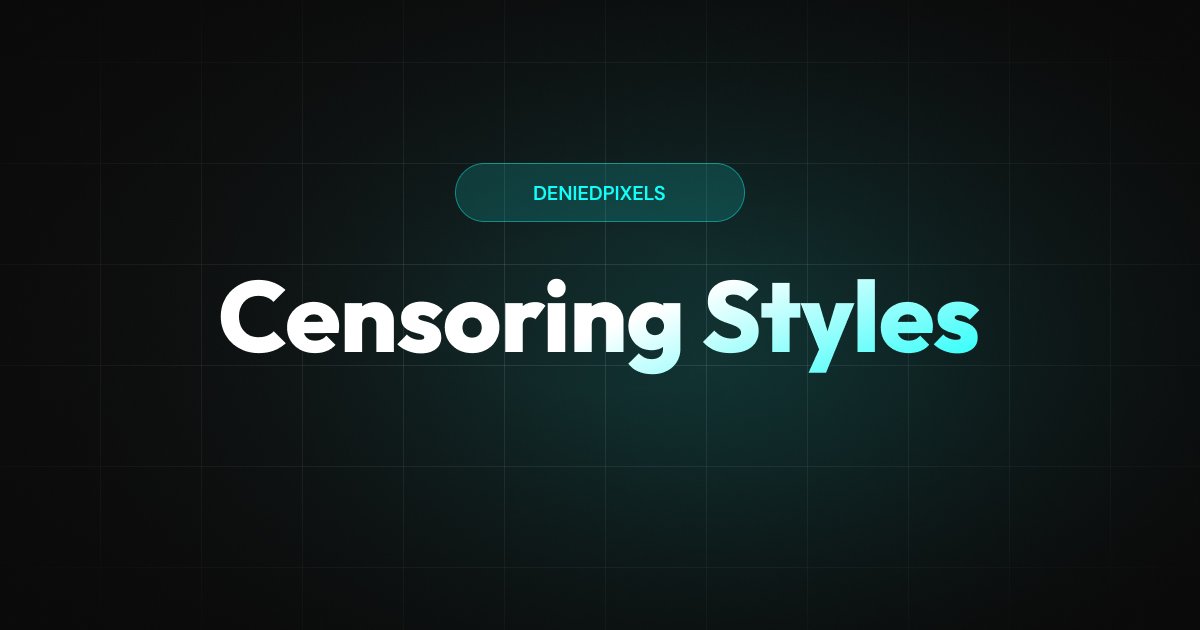 DeniedPixels extension censoring styles overview showing different visual effects applied to detected content