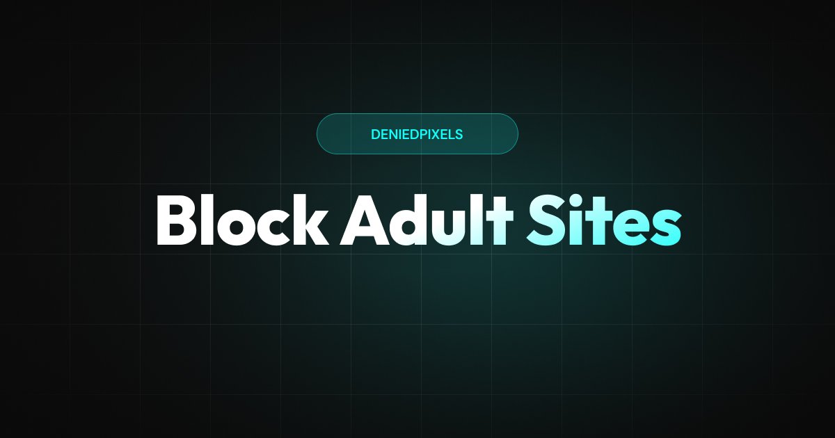 DeniedPixels site blocking feature settings with blocklist, whitelist, and custom domain options