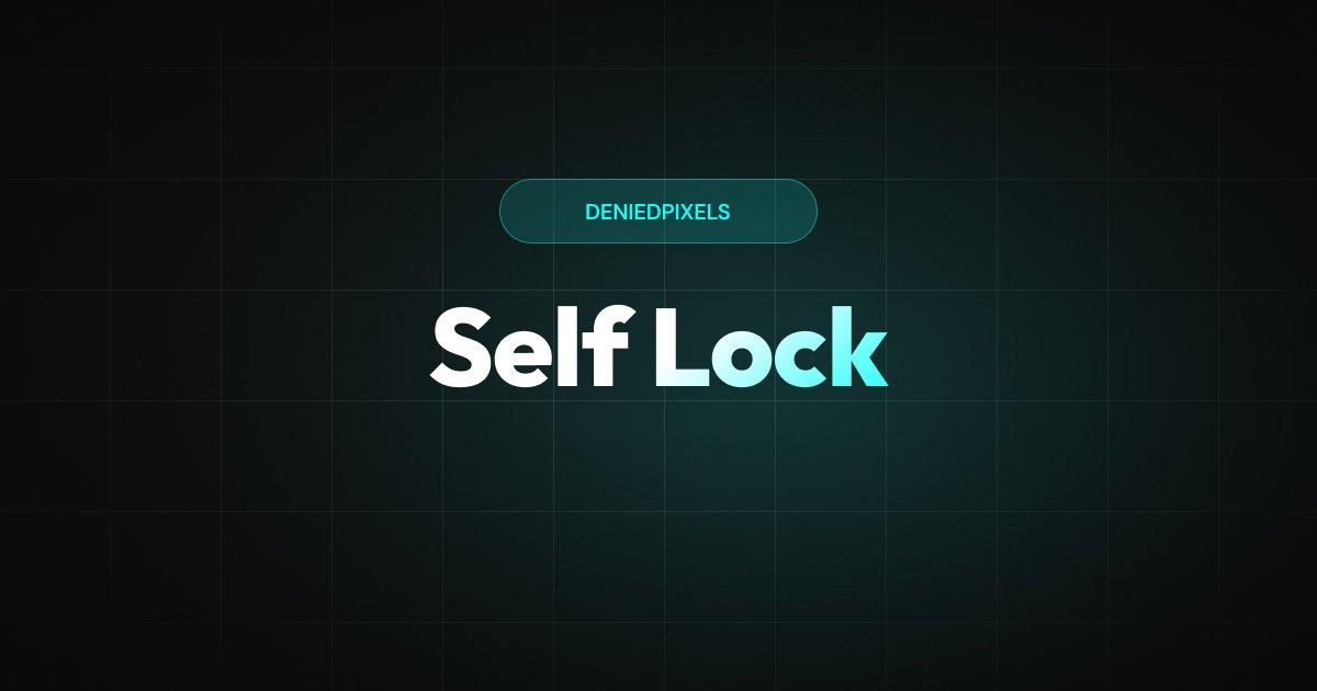 DeniedPixels Self Lock settings showing password, timer, and body part penalty configuration