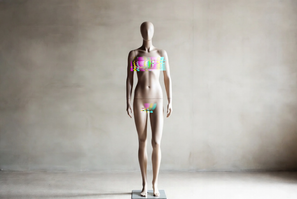 Glitch censoring style in DeniedPixels showing distorted visual effect